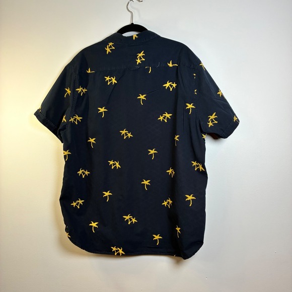 Cactus Man Palm Tree Print Button Up Short Sleeve Shirt Casual Preppy Cotton-XL‎ - Picture 3 of 6